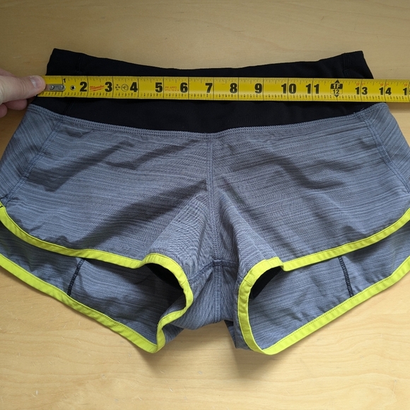 Lululemon Run: Speed Short Size 2 Gray Black And Yellow Color W7278S - Picture 12 of 13